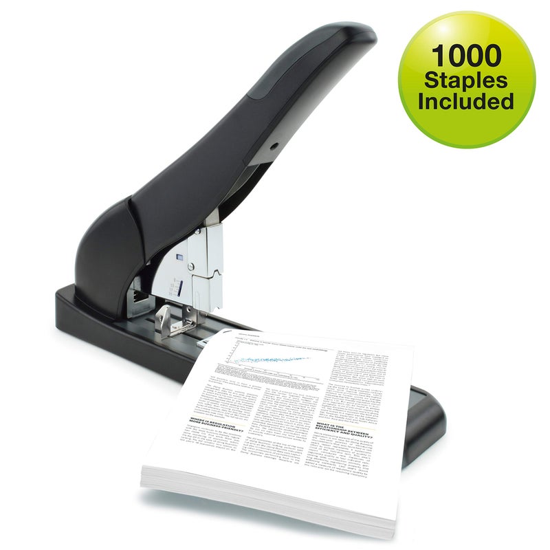 Rapesco 1551 ECO Extra Heavy-Duty Stapler with 1000 Staples Type 923/15mm Heavy-Duty Staples (9/16"")  210 Sheets Capacity  Front Loading  HD-210  Uses Type 923 HD-Staples from 3/8"" to 15/16""  Black - Image 3